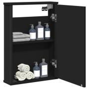 vidaXL Spegelskåp för badrum svart 42x12x60 cm konstruerat trä