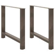 vidaXL Soffbordsben naturstål 2 st 100x(72-73) cm stål