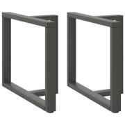 vidaXL Matbordsben T-formade 2 st antracit 90x35x(72-73) cm stål