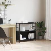 vidaXL Bokskåp Svart Ek 80x30x78,5 cm Konstruerat Trä