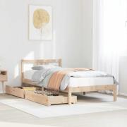 vidaXL Sängram utan madrass 90x190 cm massiv furu