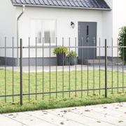 vidaXL Trädgårdsstängsel med spetstopp Grå 1,7x0,8 m Stål