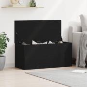 vidaXL Förvaringsbox med lock Svart ek 100x42x46 cm Konstruerat trä