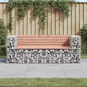 vidaXL Trädgårdsbänk gabiondesign 184x71x65,5 cm massivt douglasträ
