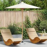 vidaXL Trädgårdsparasol Cremevit 217x230 cm Bambu