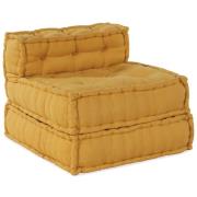 vidaXL Modulärt puff gul 70x70x54 tyg