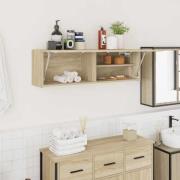 vidaXL Väggskåp för badrum sonoma-ek 100x25x30 cm konstruerat trä