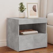 vidaXL Sängbord med LED-lampor 2 st betonggrå 50x40x45 cm