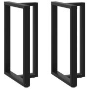 vidaXL Barbordsben T-formad 2 st svart 60x35x(100-101) cm stål