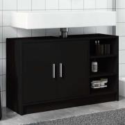vidaXL Tvättställsskåp svart 90x29x55 cm konstruerat trä