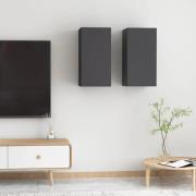 vidaXL TV-skåp 2 st grå 30,5x30x60 cm konstruerat trä