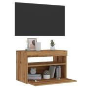 vidaXL TV-bänk med LED-lampor artisan ek 60x35x40 cm konstruerat trä