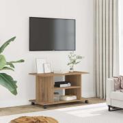 vidaXL Tv-bänk med hjul artisian ek 80x40x45 cm konstruerat trä