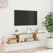 vidaXL Väggmonterad tv-hylla artisan ek 125x18x23 cm konstruerat trä