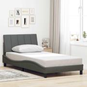 vidaXL Bed Frame without Mattress "Hanko" Dark Grey 100x200 cm Fabric
