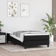 vidaXL Boxspring-sängram svart 100x200 cm tyg