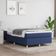 vidaXL Boxspring-sängram blå 120x200cm tyg