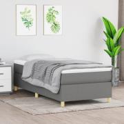 vidaXL Boxspring-sängram mörkgrå 90x200 cm tyg
