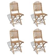 vidaXL Hopfällbara trädgårdsstolar 4 st bambu