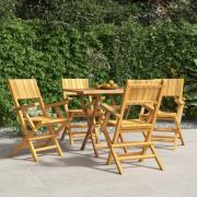 vidaXL Hopfällbara trädgårdsstolar 4 st 55x61x90 cm massiv teak