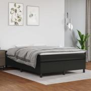 vidaXL Boxspring-sängram svart 140x200 cm konstläder