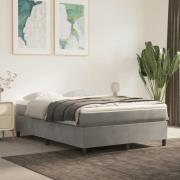vidaXL Boxspring-sängram ljusgrå 140x190 cm sammet
