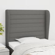 vidaXL Sänggavel med kanter mörkgrå 83x23x118/128 cm tyg