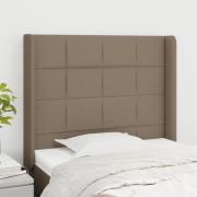 vidaXL Sänggavel med kanter taupe 93x16x118/128 cm tyg