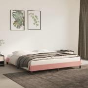 vidaXL Sängram rosa 180x200 cm sammet