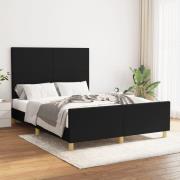 vidaXL Sängram utan madrass svart 140x200 cm tyg