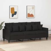 vidaXL 3-sitssoffa svart 180 cm tyg