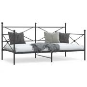 vidaXL Dagbädd utan madrass svart 100x190 cm stål