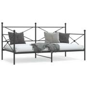 vidaXL Dagbädd utan madrass svart 100x200 cm stål