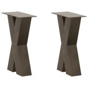 vidaXL Soffbordsben X-formade 2 st naturstål 38x(42-43) cm stål