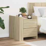 vidaXL Sängbord sonoma-ek 45x50x50 cm konstruerat trä