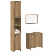 vidaXL Badrumsmöbler set 3 delar artisan ek konstruerat trä