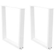 vidaXL Matbordsben V-formade 2 st vit 80x(72-73,3) cm stål