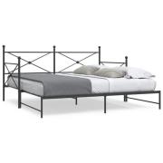 vidaXL Dagbädd med rull utan madrass svart 107x203 cm stål
