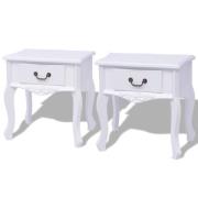 vidaXL Sängbord 2 st MDF vit