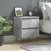 vidaXL Sängbord betonggrå 40x35x50 cm konstruerat trä