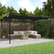 vidaXL Pergola med infällbart tak antracit 395x292x230 cm