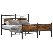 vidaXL Sängram utan madrass rökfärgad ek 150x200 cm konstruerad trä