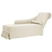 vidaXL Schäslong med bolster och höger armstöd gräddvit sammet