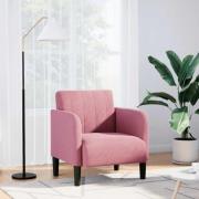 vidaXL Soffstol med armstöd rosa 54 cm sammet