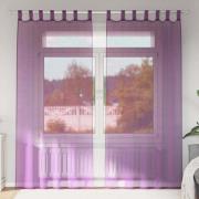 vidaXL Voile gardiner med öglor 2 st lila 140x225 cm
