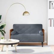 vidaXL Loveseat soffa med dynor mörkgrå 110 cm sammet