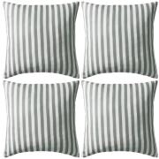 vidaXL Prydnadskuddar för trädgården 4 st 45x45 cm randiga grå