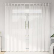 vidaXL Voile gardiner med öglor 2 st vit 140x225 cm