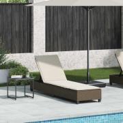 vidaXL Solstol med dynor brun 55x200x25,5cm konstrotting