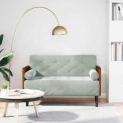 vidaXL Loveseat soffa med bolsterdynor ljusgrå 110 cm sammet
